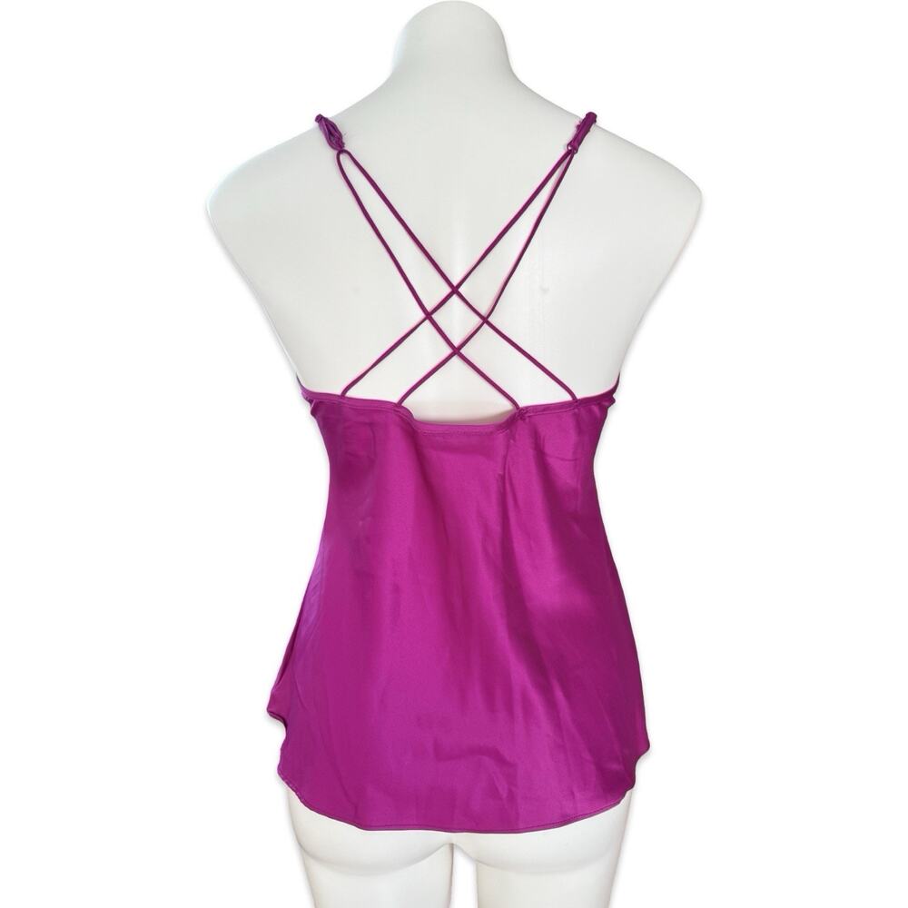 NWT Linea Donatella 3pc Satin Cami Shorts Robe Set Wild Berry Sz L - Picture 10 of 11